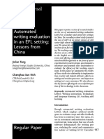 Automated Writing Evaluation in An EFL Setting: Lessons From China