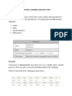 Constants, Variables and Data Types