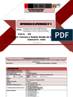 EXPERIENCIA DE APRENDIZAJE 4 CICLO VII 3° y 4°