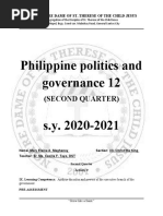 Philippine Politics and Governance 12 S.Y. 2020-2021: (Second Quarter)