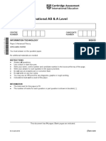 Cambridge International AS & A Level: Information Technology 9626/03