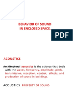 LECTURE 1 Behaviour of Sound in Enclosed Spaces