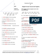 Simple Present Tense Simple Present Tense in The Negative: Grammar Practice Worksheets