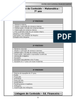Conteúdo Programático - Matemática 7 Ano