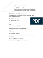 The Respiratory System Review-Questions and Answers