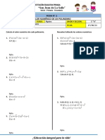 Ficha 2 - Álgebra 5toa - Valor Numérico de Un Polinomio