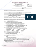 MAPEH 9 Summative Test - 2nd Quarter