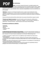 PROYECTOS DE FORMACIÓN PROFESIONAL - Importac de Su Formulacion - Definicion.Procesos Que Integra .Constitucion - Administracion de La Formacion