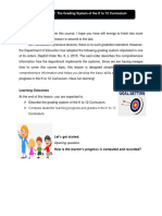 Lesson 12.2. The Grading System of The K To 12 Curriculum: Opening Question