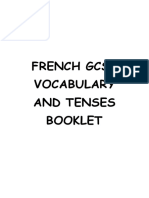 French Gcse Vocabulary and Tenses Booklet