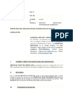 Modelo Cautelar Asignacion Anticipada de Alimentos