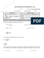 P. Diagnostico 4º Medio. Dif - Matt. 2011