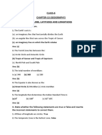 Class 6 Subject Social Studies Geography Chapter 13 A Globe Latitudes and Longitudes