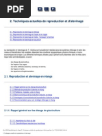 Techniques Actuelles de Reproduction Et D Alevinage