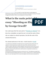 What Is The Main Point of The Essay "Shooting An Elephant" by George Orwell?