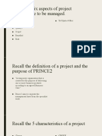 Recall The Six Aspects of Project Performance To Be Managed