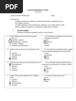 Prueba de Matemáticas 5º Básico