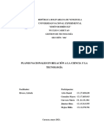 Planes Nacionales en Relacíon A La Ciencia y La Tecnología