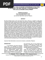 Sustainability of Local Economic Enterprises in The Cities of Batangas, Lipa, and Tanauan