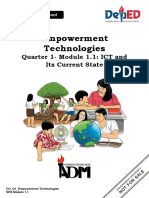 Empowerment Technologies: Quarter 1-Module 1.1: ICT and Its Current State