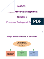 MGT-351 Human Resource Management Chapter-6 Employee Testing and Selection