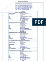 Namibian Diplomatic Missions Abroad 2011