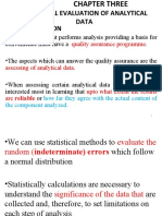 Statistical Evaluation of Analytical Data: Quality Assurance Programme