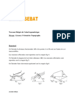 Travaux Dirigés de Calcul Topométrique L3 GTP