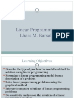 Linear Programming Lhars M. Barsala