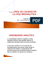 Contol Calidad Fase Preanalitica 2015