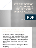 Communication Development and Effective Public Speaking: Prepared By: Miss Beverly S. Figarola