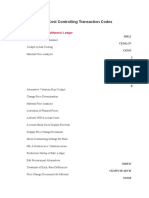 SAP CO Product Cost Controlling Transaction Codes