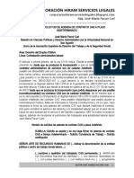 Modelo de Solicitud Adenda Contrato Cas Indeterminado - Autor José María Pacori Cari