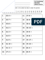 Subtraction Exercise: Please Refer To The Number Line Below To Answer The Questions