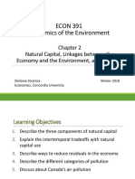 ECON 391 Economics of The Environment: Natural Capital, Linkages Between The Economy and The Environment, and Pollution