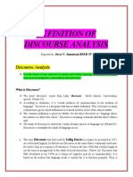 Definition of Discourse Analysis