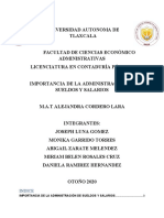 IMPORTANCIA DE ADMINISTRACION DE SUELDOS Y SALARIOS (Teoria)