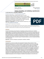 Guidelines For Developing, Translating, and Validating A Questionnaire in Perioperative and Pain Medicine