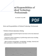 Roles and Responsibilities of Medical Technology Professionals