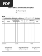 Report On The Physical Count of Property, Plant and Equipment