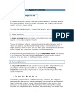 Types of Sentences: Sentences: Simple, Compound, and Complex