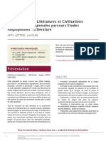 Master Langues, Littératures Et Civilisations Etrangères Et Régionales Parcours Etudes Anglophones - Litterature