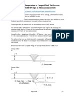 Weld End Preparation at Unequal Wall Thicknesses Acceptable Design in Piping Components