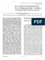 The Challenges in School Plant Planning and Utilization Practice in Enhancing Pupils' Academic Performance in Ikungi Public Primary Schools