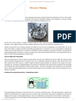 Mercury Element Extraction, Mining Technique - Flotation, Jigging, Elutriation Methods