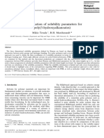 Determination of Solubility Parameters For Poly (3-Hydroxyalkanoates)