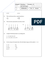 Nalanda Vidyalaya - Colombo 10: Grade 6 Unit Test Project Project Mathematics