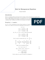 Cramer's Rule For Homogeneous Equations: Tanmay Inamdar