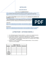 ACTIVIDAD - METROLOGÍA - Medicion Directa e Indirecta