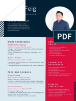 Blue and Red Bold Geometric Robotics Engineering Resume